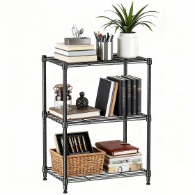 450 lbs Wire Storage Shelving 3-Tier Utility Shelving Unit Steel Organizer Wire Rack for Home,Kitchen,Office,Chrome(11.8" D x 17.7" W x 26.3" H) (Color: Grey)