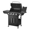Gas Grill, 4 Burner Propane Gas Grill with Side Burner, 425 SQ.In Grilling Area, Carbon Steel Enamel Grates, Outdoor 52,000 BTU Patio Garden BBQ Gril