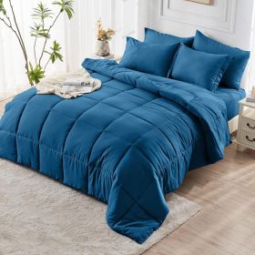 lake blue 2-Piece & 3-Piece Bedding Comforter Set Ã¢â‚¬â€œ Twin/Queen/King Ã¢â‚¬â€œ Soft Microfiber (Inclusion: Comforter *1+Pillowcase*1, size: Twin)