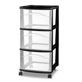 3 Drawer Medium Cart (Color: Black)