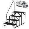 Hot Tub Steps Outdoor, RV Steps with Handrail, Portable RV Stairs 2/3/4/5 Step, Heavy Duty Truck Camper Steps Ladders for Travel Trailers, 5th Wheel,