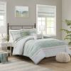 Full/Queen 5 Piece Seersucker Comforter Set with Throw Pillows