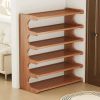 5/6-layer practical storage rack, shoe rack, space-saving design, multi-layer independent storage rack, wood grain finish, easy to assemble, self-sup