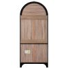 71" Tall Arched Kitchen Pantry Cabinet with Door Shelves, Farmhouse Kitchen Storage Cabinet with Open & Adjustable Shelves, Hidden Drawer & Glass Doo