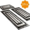 Three-piece kitchen rug set, non-slip and washable, abstract pattern kitchen hallway rug, soft and comfortable, suitable for sinks, floors, entrances