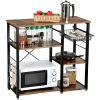 3-Tier Kitchen Baker's Rack Utility Microwave Oven Stand Storage Cart Workstation Shelf White Oak