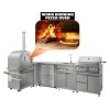 TMG Living Kitchen Pro Series 7-Piece Stainless Steel Modular Outdoor Kitchen Suite Set, 35" Refrigerator Cabinet, 32" BBQ, 4-Burner Gas Grill, Sink,