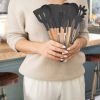 11Pcs Silicone Cooking Utensil Set Heat Resist Wooden Handle Silicone Spatula Turner Ladle Spaghetti Server Tongs Spoon Egg Whish Kitchenware Set w/