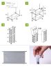 Room-saving 10-Layers 9 Lattices Non-woven Fabric Shoe Rack Black