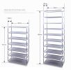 Room-saving 10-Layers 9 Lattices Non-woven Fabric Shoe Rack Black