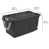 Large Wheeled Industrial Storage Bin, 40 Gallon Rugged Plastic Storage Tote with Latch Lid and Pull Handle, 2 Pack