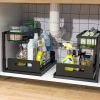 1/2pcs kitchen rack for sink organization and storage, under sink organization, sliding pull-out cabinet organization rack, metal sliding drawer, for