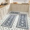 Kitchen Rug Sets 3 Piece with Runner Non Slip Kitchen Rugs and Mats Washable Kitchen Mats for Floor Thick Kitchen Floor Mat Carpet Runner Rugs for Ha