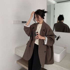New Women's Coffee Suit Jacket Spring And Autumn (Option: Coffee-XL)