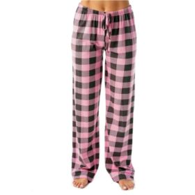 Women's Stretch Plaid Casual Pants With Pockets (Option: Pink-M)
