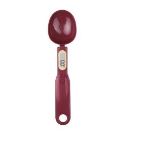 Kitchen Scale Measuring Spoon Scale Compact Food Weighing Scale For Dry And Wet Ingredients (Option: Purplish Red)
