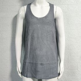 Men's Summer Loose Sleeveless Knitted Vest (Option: Gray-L)